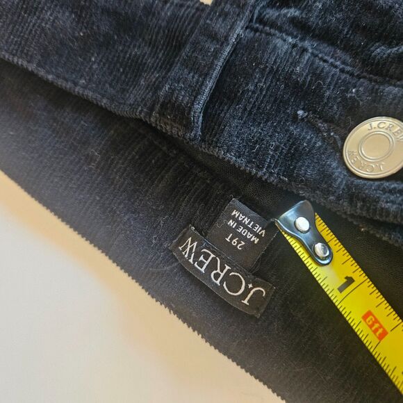 J. Crew Sz 8 Corduory Trouser Pants Black Classic Fall Straight Mid Rise - Picture 3 of 8